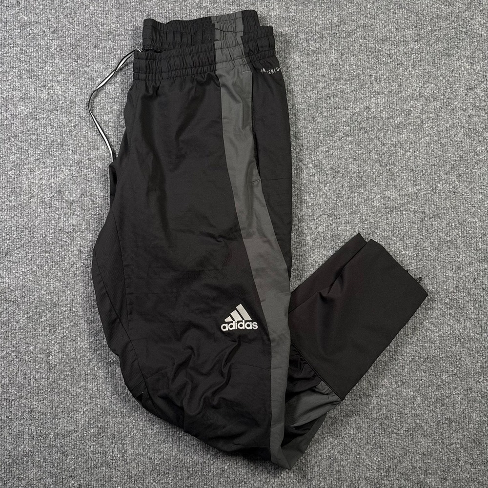 Adidas Adizero Running Pants Mens Medium Black Grey Primeblue Joggers Reflective